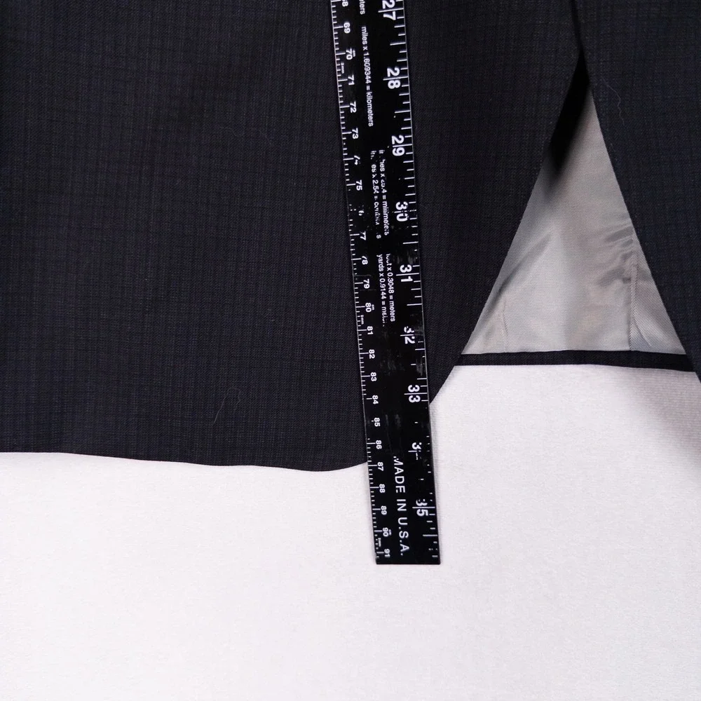 Rubin Luxury Mens Blazer 50T Black Pure Virgin Wool 2 Button Sport Coat Jacket